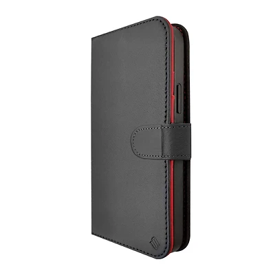 iPhone 15 Pro Uunique 2-in-1 Leather Folio & Detachable Back MagSafe Case - Black/Red