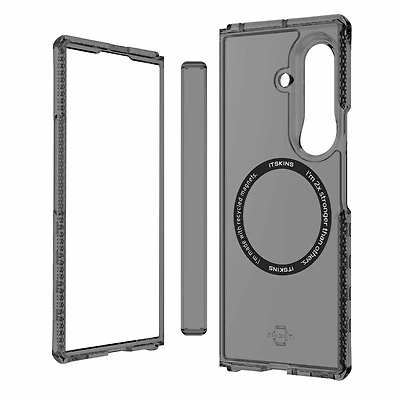 ITSKINS - Hybrid_R Hinge Clear w/Magnets Case Smoke for Samsung Galaxy Z Fold8 Ultra