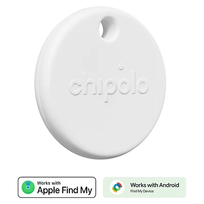 Chipolo RWS0000001000 POP Tracking Tag (Fonctionne avec Find My Device de Google ou Apple Find My) Blanc