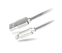 Câble en métal IQ ultra Lightning pour recharge et synchronisation des téléphones Apple 1 m