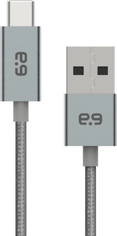 PureGear - 4ft Braided USBA to USBC Cable - Space Gray