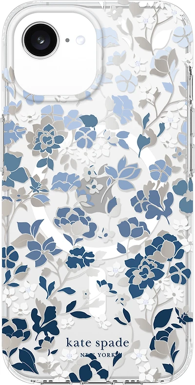 iPhone 16e/15/14/13  Kate Spade Protective Prints MagSafe Case - Flowerbed Blue