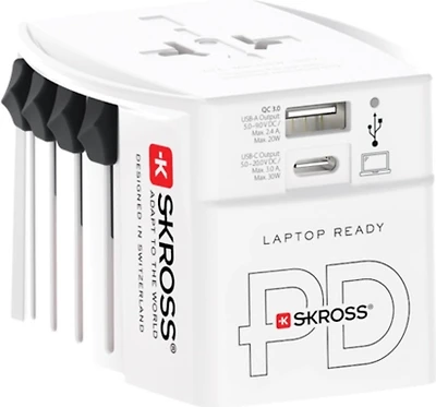 SKROSS World Travel Adapter MUV USB AC30PD - White