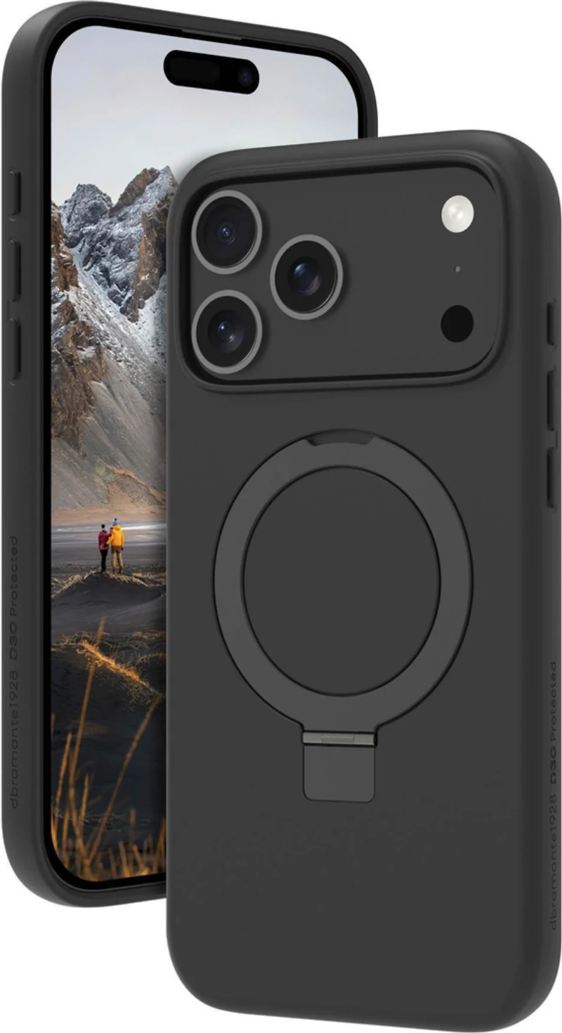 DBRAMANTE1928 ICELAND ULTRA D3O MAGSAFE CASE WITH KICKSTAND - IPHONE 17 PRO MAX- BLACK