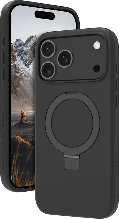 DBRAMANTE1928 ICELAND ULTRA D3O MAGSAFE CASE WITH KICKSTAND - IPHONE 17 PRO MAX- BLACK