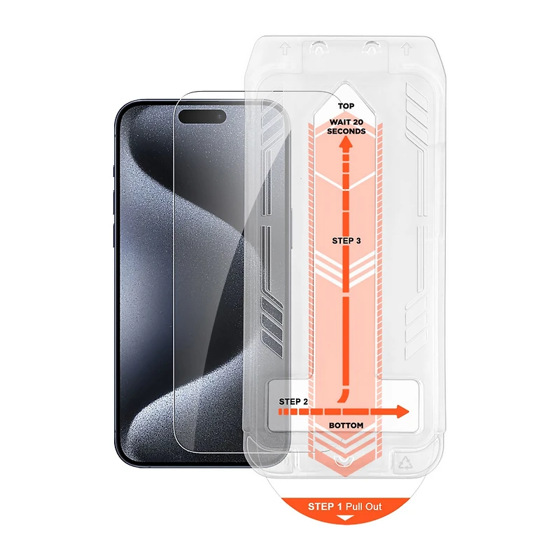 iPhone Pro HyperGear HD Tempered Glass Screen Protector w/ Easy Installation Applicator Tray