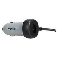 Ventev - Chargeur de voiture USB-A 12 W avec câble USB-C 15 W intégré - Gris foncé