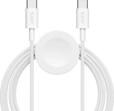 AXS - PROCharge Phone USB C and Dual Compatible Watch Braided Cable for Apple and Samung Devices - White