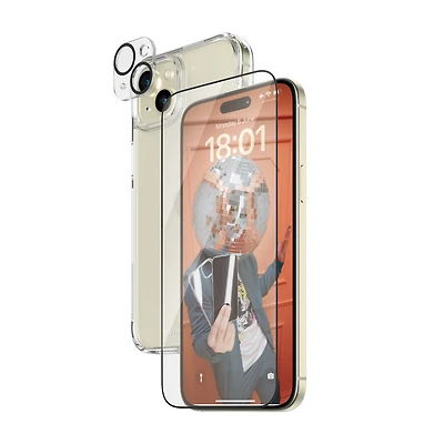 PanzerGlass 3-in-1 Protection Bundle with D3O for iPhone 15 Plus - Clear