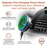 HyperGear MaxCharge Flex 15W MagSafe Wireless Mount - Black