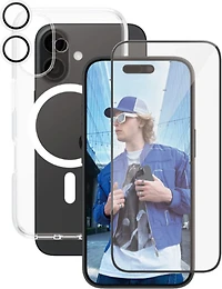 PanzerGlass CARE Flagship Ensemble de protection 3 en 1 pour iPhone 16 - Transparent