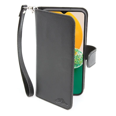 Roots Étui Portefeuille A 3 Cartes Pour Samsung A14 En Cuir veritable