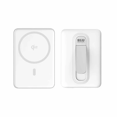 Blu Element - Qi2 Wireless Power Bank with Kickstand 5K White