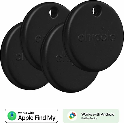 Chipolo RWS0000007000 POP 4 Pack Tracking Tag (Fonctionne avec Find My Device de Google ou Apple Find My) Noir