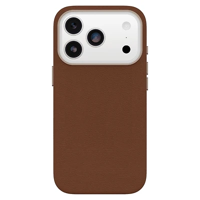 OtterBox 7799048 Étui Symmetry Cactus Leather MagSafe avec Contrôle de la Caméra Dessert Saddle (Marron) pour iPhone 17 Pro