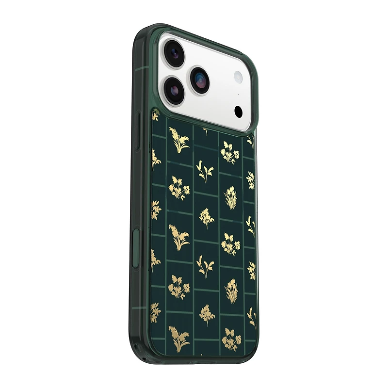OtterBox 7798906 Étui Symmetry Clear MagSafe avec Contrôle de la Caméra Golden Bloom (Vert) pour iPhone 17 Pro Max