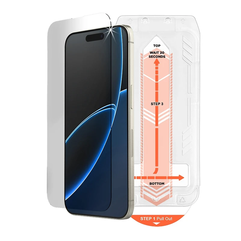 iPhone Air HyperGear Tempered Glass Screen Protector w/Dust Removal Applicator Tray