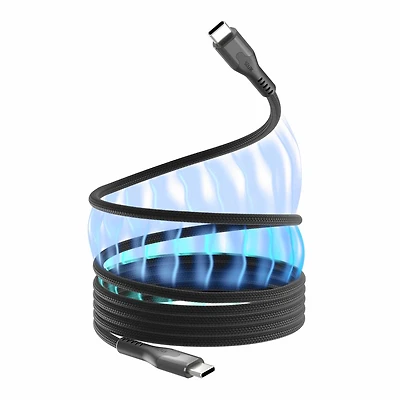 Blu Element - SelfCoil Magnetic Cable USB-C to USB-C 6ft 100W Black