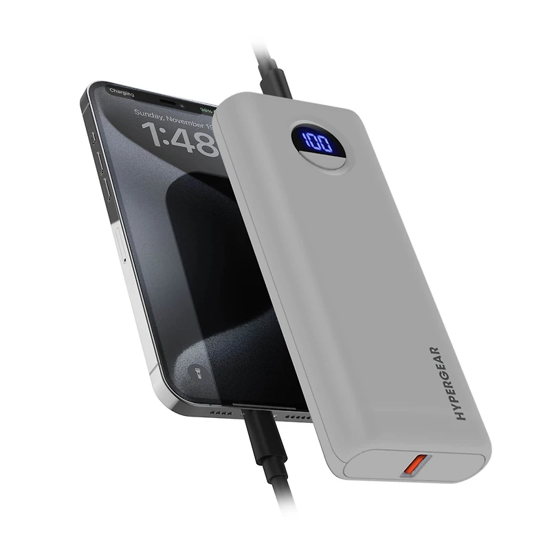 HyperGear 20000mAh Power Pack Pro+ Portable Power Bank with Digital Display clear