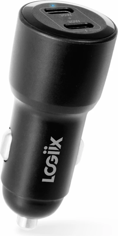 Chargeur de voiture LOGiiX Power Lite 60 W Duo - Noir