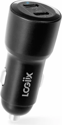 Chargeur de voiture LOGiiX Power Lite 60 W Duo - Noir