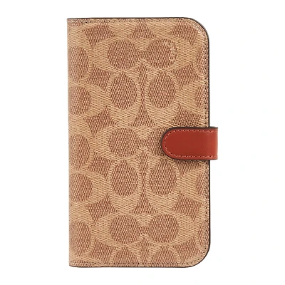 iPhone 15 Pro Coach Folio Signature C Case - Tan