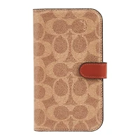 iPhone 15 Pro Coach Folio Signature C Case - Tan