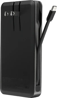 Mophie 10,000 mAh Powerstation Plus w/USB-C Cable + AC Plug - Black