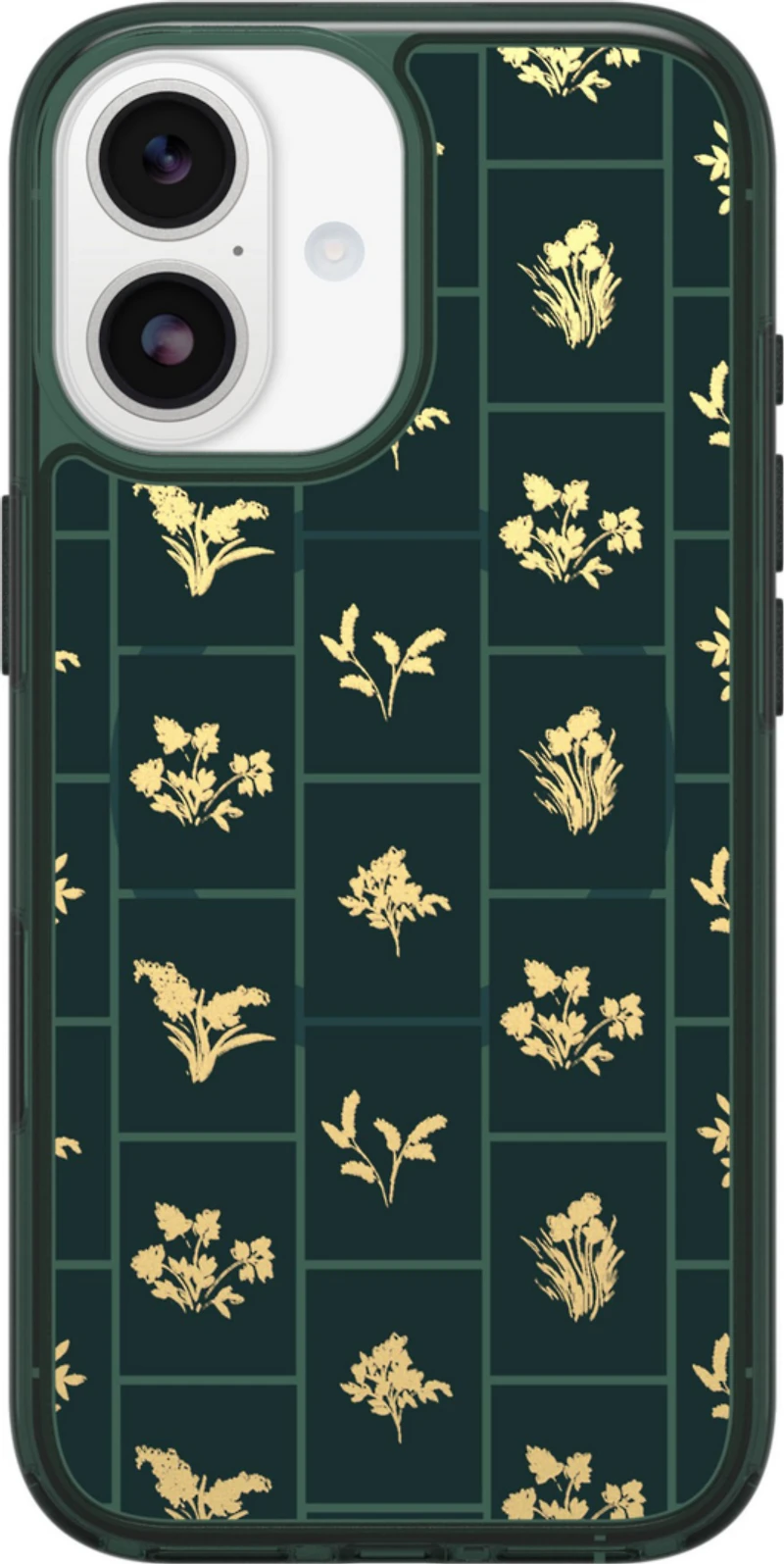 OtterBox 7798882 Étui Symmetry Clear MagSafe avec Contrôle de la Caméra Golden Bloom (Vert) pour iPhone 17