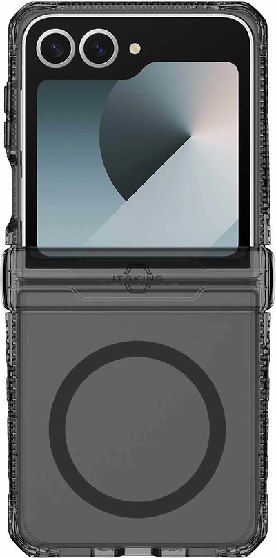 ITSKINS SGB7HIMCLBKTR Étui Hybrid_R Hinge avec MagSafe Smoke/Transparent pour Samsung Galaxy Z Flip7