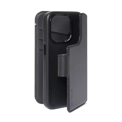 Decoded -  Leather Detachable Wallet for iPhone 15 Pro - Black