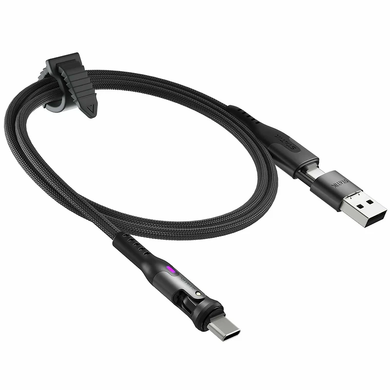 Statik PUP04556FTCCCA Câble Tressé en Nylon de Charge/Sync PowerPivot Pro USB-C vers USB-C 6.6 pieds Noir