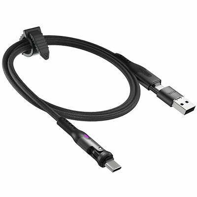 Statik PUP04556FTCCCA Câble Tressé en Nylon de Charge/Sync PowerPivot Pro USB-C vers USB-C 6.6 pieds Noir
