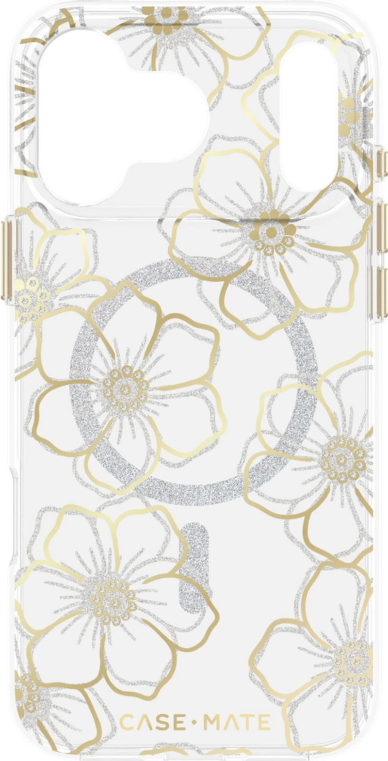 Case-Mate - Floral Gems MagSafe Case for Apple iPhone 17 Pro Max - Gold