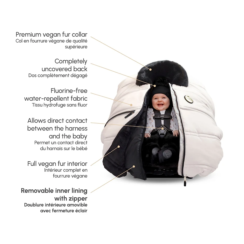 Luxury Set: 3 seasons car seat cover & Insulated backing - Eclipse