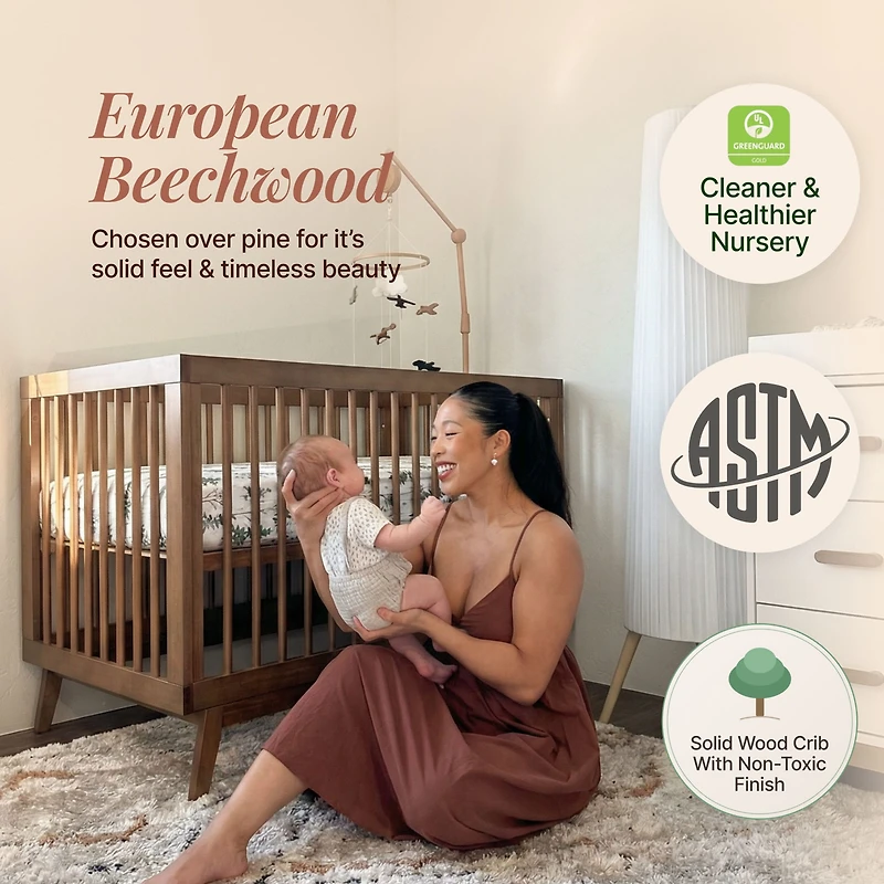 Soho 3-In-1 Convertible Crib - Walnut