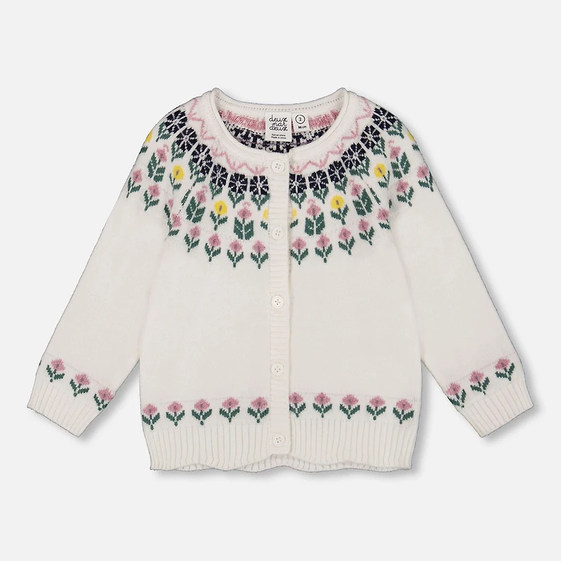 Cardigan Fleurs De Givre 3-6ans