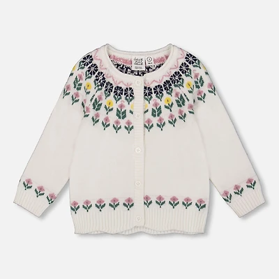 Cardigan Fleurs De Givre 3-6ans