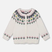 Cardigan Fleurs De Givre 3-6ans