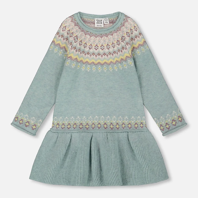 Robe Tricot Fleurs De Givre3-6ans