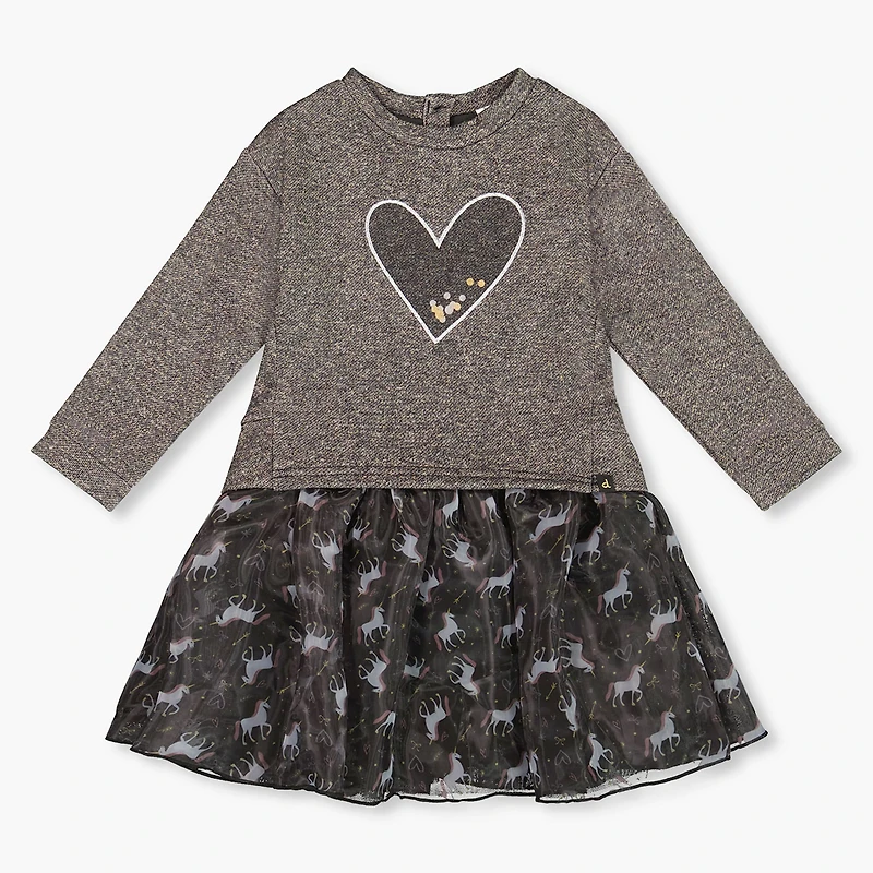 Robe Noir Licorne 7-10ans