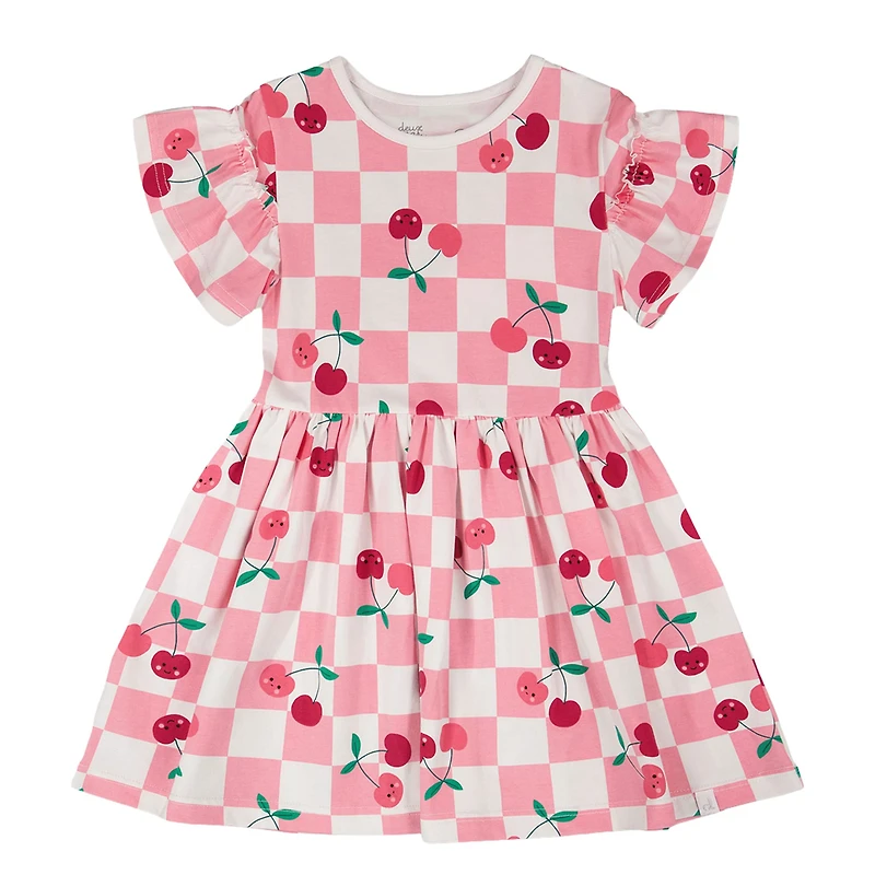 Robe Carreaux Cerise 3-6ans