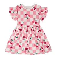 Robe Carreaux Cerise 3-6ans