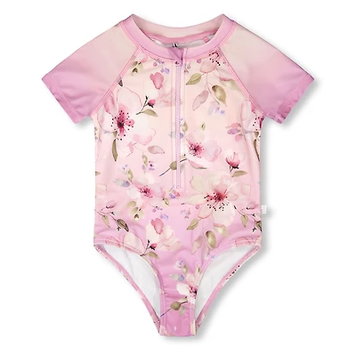 Maillot UV Lilas Fleurs 2-6ans