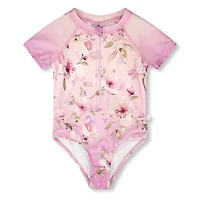 Maillot UV Lilas Fleurs 2-6ans