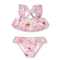 Bikini Lilas Fleurs 2-6ans