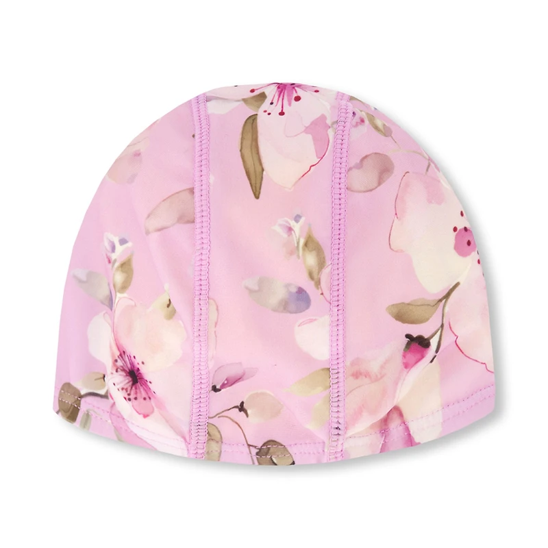 Bonnet de Bain Lilas Fleurs 3-14ans