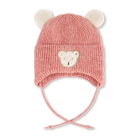 Tuque Tricot Rose Ours 3-36mois