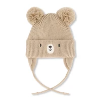 Bear Beige Knit Hat 3-36m