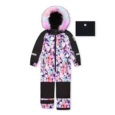 Habit de Neige Une Pièce Fleurs 2-6ans